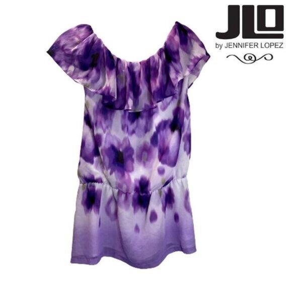 Women's Jennifer Lopez Ruffle‎ Trim Blouse Off Shoulder Top NWT - Picture 4 of 7